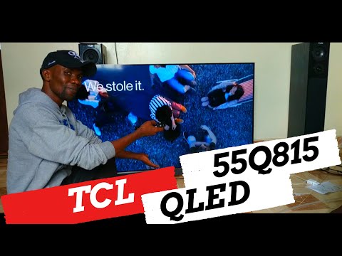 TCL 55Q815 4K QLED Smart TV with Onkyo Sound Bar. The Bar is Set// Moses Waweru