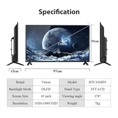 Vitron 43" Frameless Smart Android Full HD TV